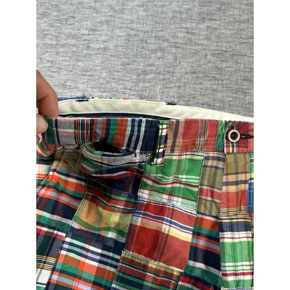 Polo Ralph Lauren Madras Patchwork Shorts Mens 36 10" Colorful Plaid Cotton - Picture 5 of 10